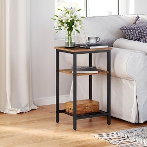 VASAGLE End Table Set of 2, 3-Tier Nightstands Side Table, Chestnut Brown - 1 of 4