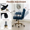 Bosmiller Faux Leather Home Office Desk Chair, Gold Base Vanity Chair with Wheels, Padded Seat and Armrests, Swivel Executive Computer Chair - 4 of 4