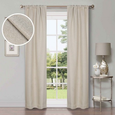 Classic Linen Design Room Darkening Semi-Blackout Curtains, Set of 2 by Blue Nile Mills