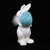 One Hundred 80 Degrees 8.5 Inch Bunny W/ Colored Egg Glitter Marabou Figurines - 2 of 3