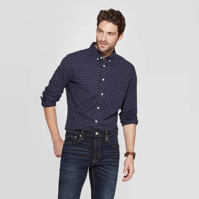 mens slim fit long sleeve shirt