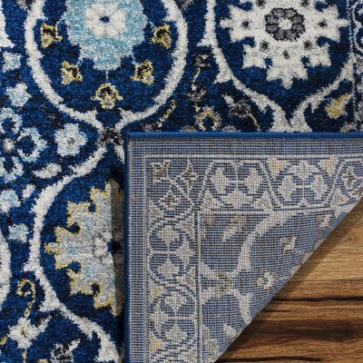 Evoke EVK210 Power Loomed Accent Rug - Royal/Ivory - 3'x5' - Safavieh.