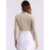 INSPIRE CHIC Women's Velvet Long Sleeve Shawl Neck Open Front Cropped Bolero Cardigan - 3 of 4