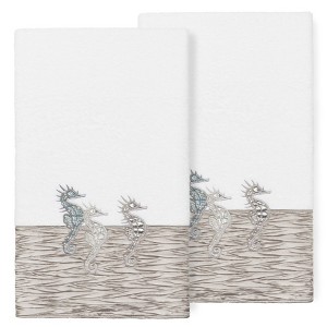 Linum Home Textiles 100% Turkish Cotton SOFIA Embellished Towel Set - 1 of 2