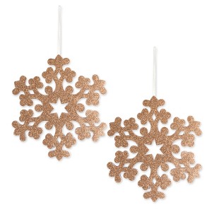 Design Imports Hanging Foam Gold Snowflake  Set/2 - 1 of 4