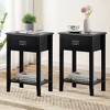 VECELO 1/2PCS 2-tier Nightstand Modern Side End Tables with Drawer & Open Shelf for Living Room, Bedroom - image 2 of 4