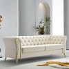 87''Modern Long Sofa,Velvet Couch,Button Tufted Chesterfield Sofa With Scroll Arms,Luxury Comfy Loveseat Sofa,Living Room Sofa-Cuddlewood - 2 of 4