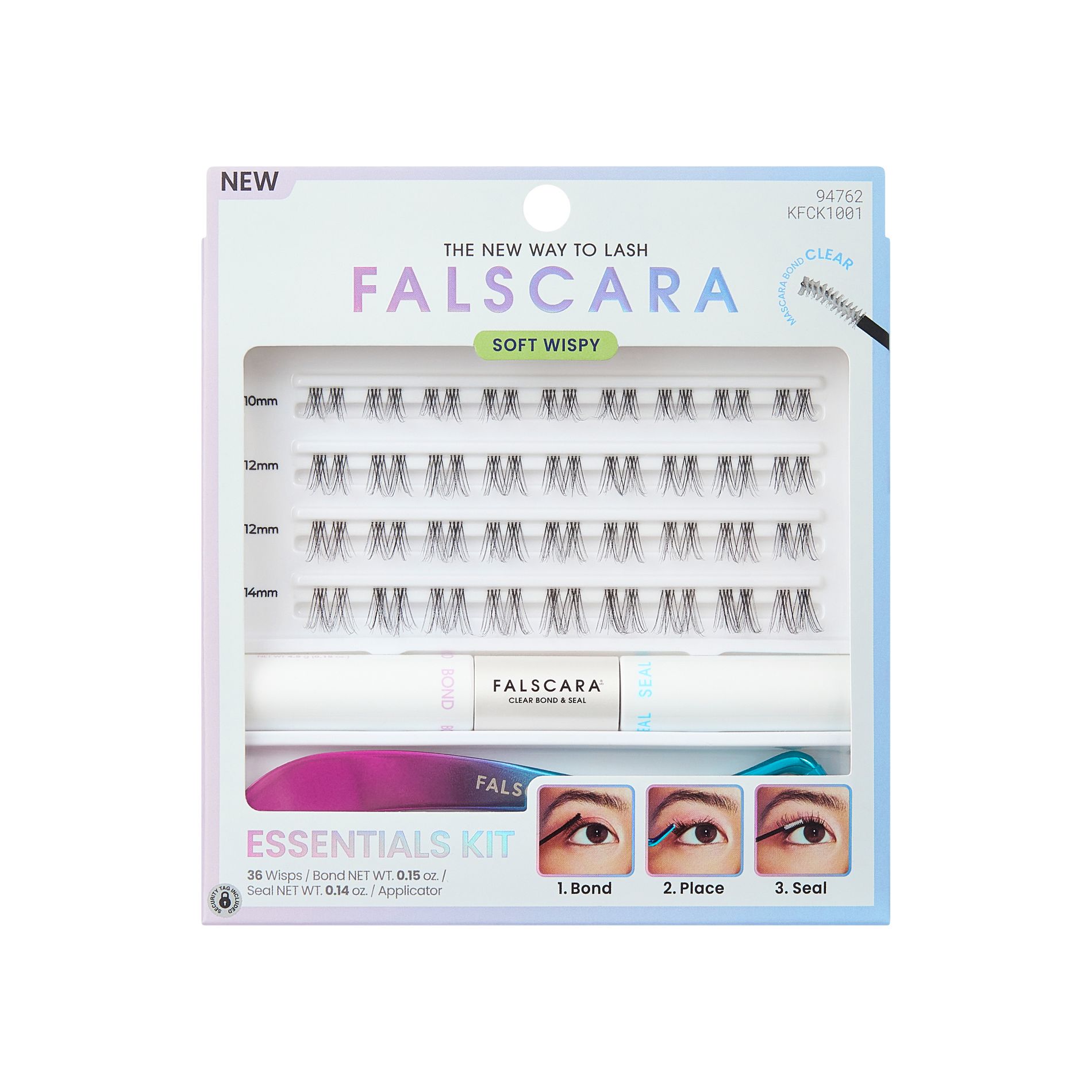 Falscara Essentials Kit Lash Extension Kit - Soft Wispy Lash Clusters - 38ct