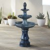 Formentera 46" High Large Italian Indoor Outdoor Decor Teal Blue Ceramic Floor Fountain with Light LED 3-Tier Outside Garden Patio - 2 of 4