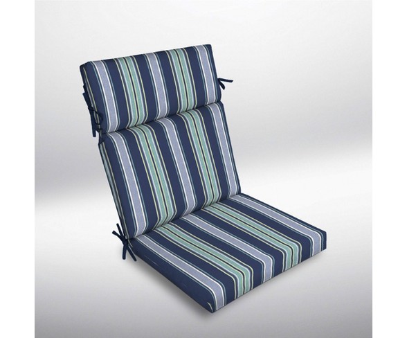 Aurora Stripe Cartridge Outdoor Chair Cushion Sapphire - Arden Selections