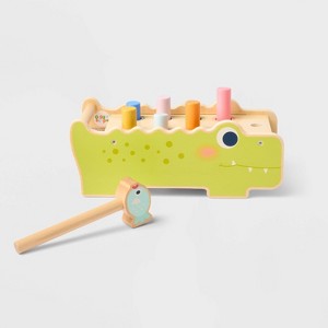 Alligator Pounding Bench - Gigglescape™: Push & Pull Toy, 18+ Months, Creativity & Motor Skills, Plywood & Wood - 1 of 4