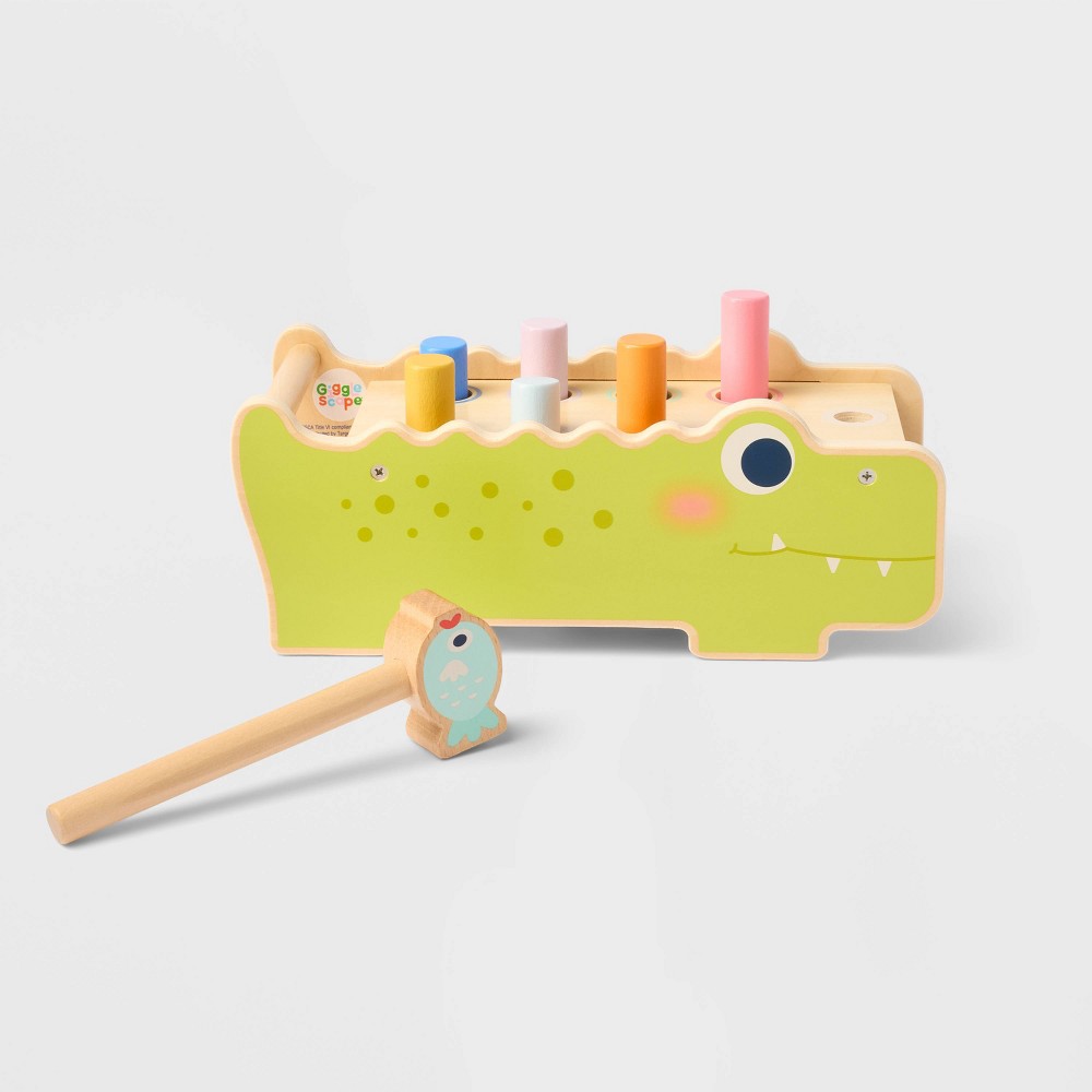 Photos - Ride-On Car Alligator Pounding Bench - Gigglescape™: Push & Pull Toy, 18+ Months, Creativity & Motor Skills, Plywood & Wood