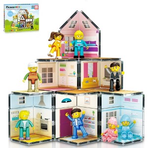 PICASSO-TILES 65 PC Family Home Themed, Magnetic Tiles, Building Blocks, STEM Toys for Kids 3+ - 1 of 4