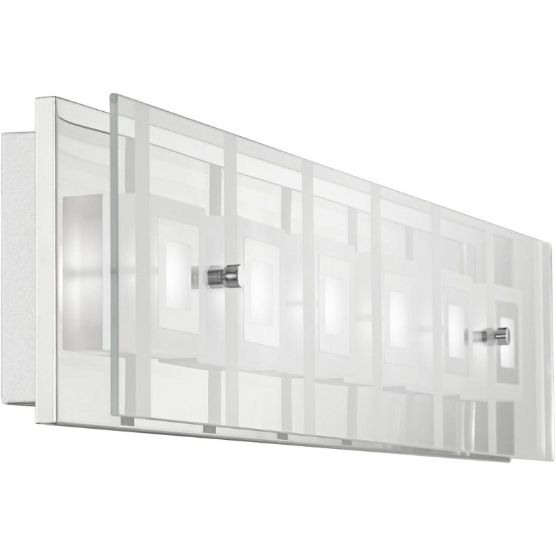 Possini Euro Design Reese Modern Wall Light Chrome Hardwire 28 1/4" 6-Light LED Fixture Rectangular Glass for Bedroom Bathroom Vanity Living Room Home, 4 of 6