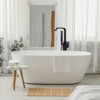 WOWOW Waterfall Single-Handle Freestanding Tub Faucet with Hand Shower,Brass Floor Mounted Tub Filler Faucet in Brushed Nickel - 4 of 4