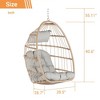 PAGED Outdoor Rattan Swing Chair with Water Resistant Cushion and UV Resistant Frame,Egg Chair for Patio,Porch,Garden - 3 of 4