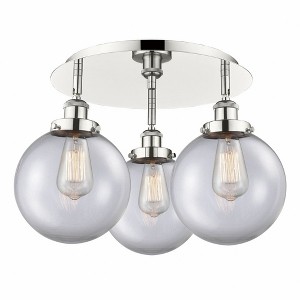 Canton - 3 Light Flush Mount In Art Deco Style-11.88 Inches Tall and 19.75 Inches Wide - 1 of 1