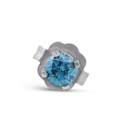 Pompeii3 1/8ct Single Blue Diamond Stud 14K White Gold
