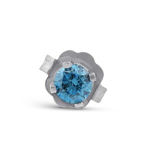 Pompeii3 1/8ct Single Blue Diamond Stud 14K White Gold - 1 of 4