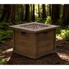 Outdoor Patio 24'' H x 32'' W Square Gas Burning MgO Fire Pit (Tank Inside), Brown with Wood Pattern - 40,000 BTU - 2 of 4