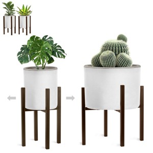 Sorbus Adjustable Metal Plant Stand – Mid Century Style Flower Pot Holder, 10 to 16 Inches Planter Stand for Modern Home Décor, Houseplants - 1 of 4