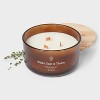 3-Wick Amber Glass Wooden Wick White Sage and Thyme Jar Candle 20oz - Threshold™ - 3 of 3