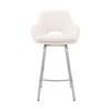 30" Swivel Faux Leather Bar Stool with Footrest and Brushed Stainless Steel Base for Kitchen or Bar - 3 of 4