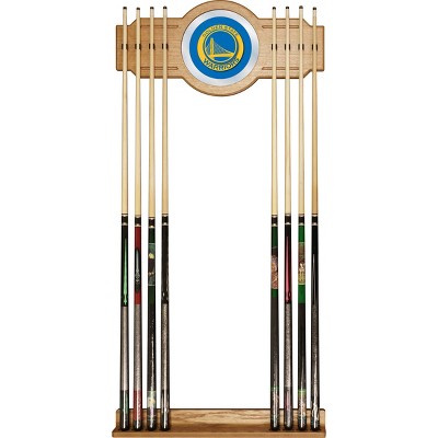 NBA Golden State Warriors Billiard Cue Rack with Mirror