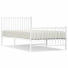 vidaXL Metal Bed Frame with Headboard and Footboard White 39.4 in.x78.7 in. - 2 of 4