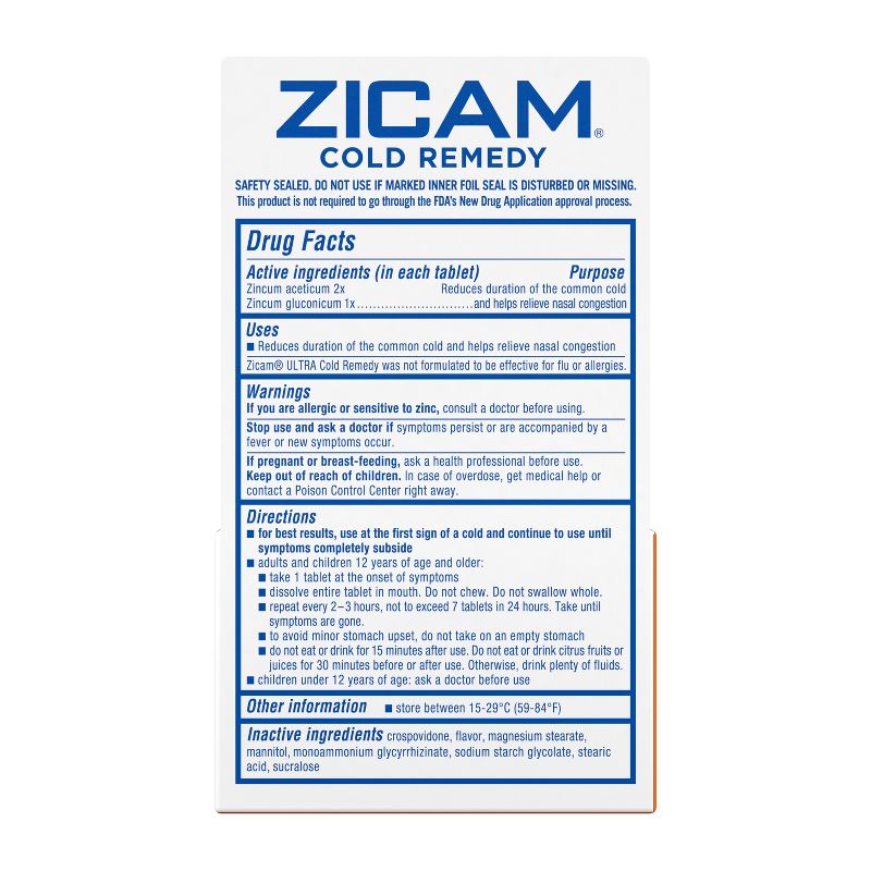 Zicam Zinc Cold Remedy ULTRA RapidMelts Quick Dissolve Tablets - Orange Cream - 18ct, 3 of 12