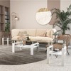 XINGHANZHENXUAN 2 Pcs Modern Tempered Glass Tea Table Coffee Table End Table, Square Table for Living Room - 4 of 4