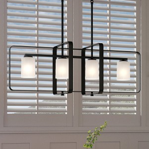 Urban Ambiance Luxury Modern Chandelier 14.5''H x 39.75''W,  Midnight Black Finish,  Broome Collection, UHP4109 - 1 of 4