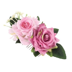 Unique Bargains Women's Styling Simulated Flowers Hair Clips Comb 1 Pc - 1 of 4