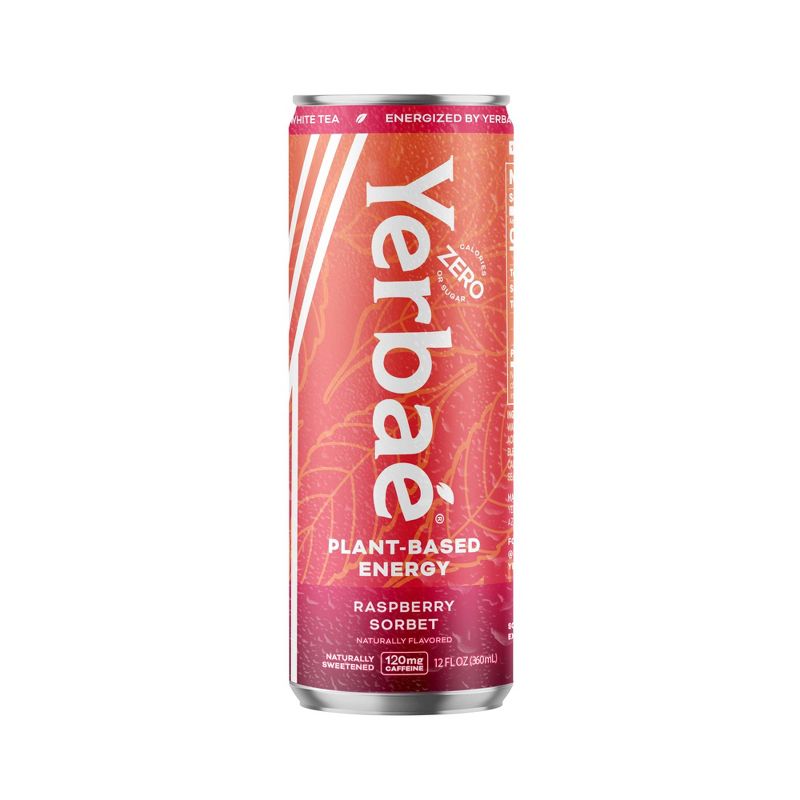 Yerbae Raspberry Sorbet Plant Based Energy Drink - 12 fl oz Can, 1 of 6
