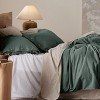 3 Pieces Linen Soft & Cozy Duvet Cover Linen Cotton Blend Bedding Set Tropical Plants Beige Color Cooling Bedding - 3 of 4