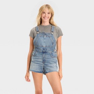 Women's Denim Shortalls - Universal Thread™ - 1 of 4