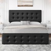 Full/Queen/King Bed Frame with 4 Drawers & Adjustable Headboard, Faux Leather Upholstered Mattress Foundation, Button Tufted Design - 4 of 4