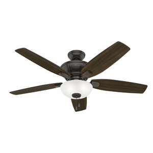 Hunter Fan 52" Kenbridge Ceiling Fan with Light Kit and Pull Chain (Includes LED Light Bulb) Noble Bronze: Reversible Motor, ETL Listed - 1 of 4