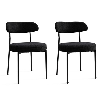 NicBex Set of 2 Dining Chair Upholstered Padded Seat Metal Legs Side Chair,Suitable for Kitchen,Dining Room