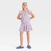 Girls' Short Sleeve Crepe Knit 'Shells' Top - Cat & Jack™ Cream - 3 of 3
