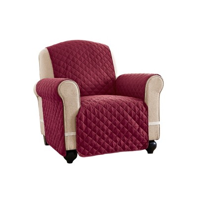 Collections Etc Ultra Reversible Furniture Cover Protector Chair Burgundy/Taupe