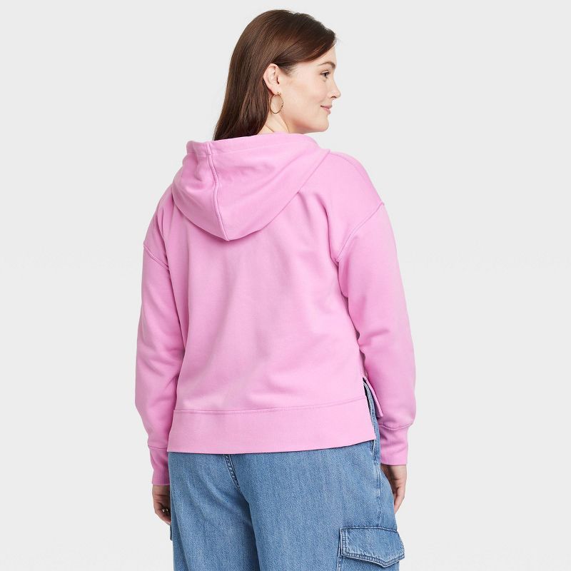 Women's Sensory-Friendly Cropped Hooded Zip-Up Sweatshirt - Universal Thread™ , 3 of 5