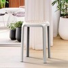 LeisureMod Tresse Stackable Dining Stool – Mid-Century Modern Round Backless Wicker-Top Seat Indoor Outdoor Use for Kitchen, Patio, Garden Set of 2 - 2 of 4