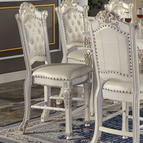 20" Vendome Dining Chair Antique Pearl Finish - Acme Furniture: Elegant Leather Upholstery, Nailhead Trim, Wood Frame - image 1 of 4