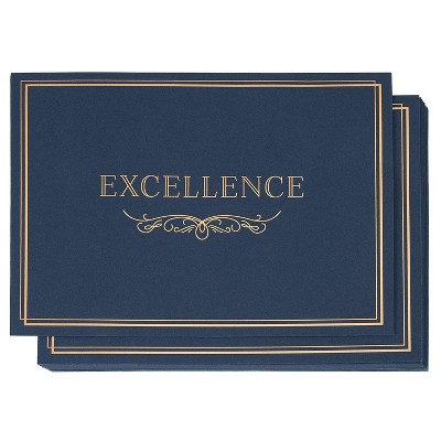 Paper Junkie 12-Pack Excellence Award Certificate Holder Letter Size Diploma Document 11.2 x 8.8 in Blue