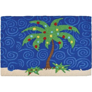 Jellybean 20"x30" Holiday Palm Tree Doormat – Indoor/Outdoor Rectangle Mat for Christmas & Tropical Decor - 1 of 3