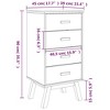 vidaXL Bedside Cabinet Solid Pine Wood and Engineered Wood, Medium, 4 Drawers, Bedroom Storage - 4 of 4