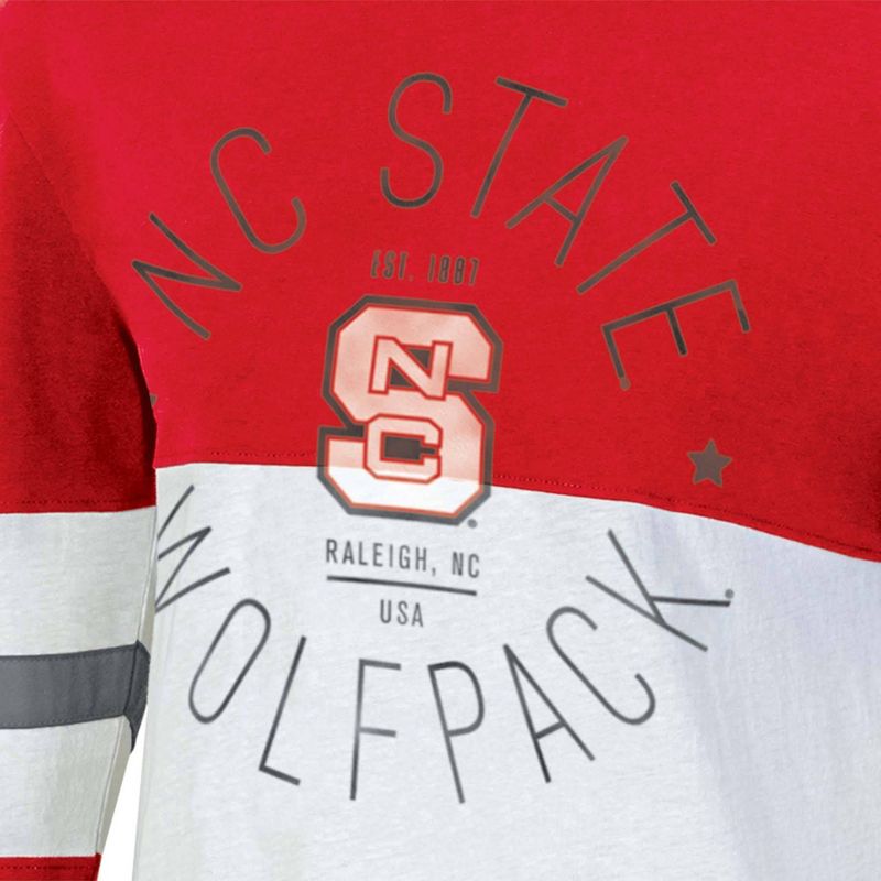 NCAA NC State Wolfpack Women&#39;s Long Sleeve Color Block T-Shirt, 3 of 4