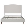 Okak Queen Size Bed Frame, Upholstered Wingback, Premium Cream White Chenille for Bedroom, Minimalist Designs - 4 of 4