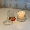 Slickblue Glass Storage Containers, Diamond Design Jars, Vintage Decor Style, Clear, 3 Size Options - 4 of 4